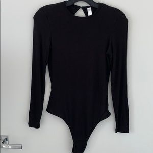 American Apparel L. Sleeve Key Hole Back Bodysuit